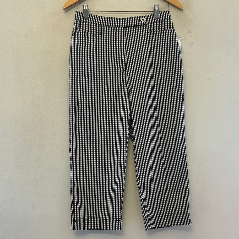 Westbound black white checkered Madison Ave capri pants Size 6 New